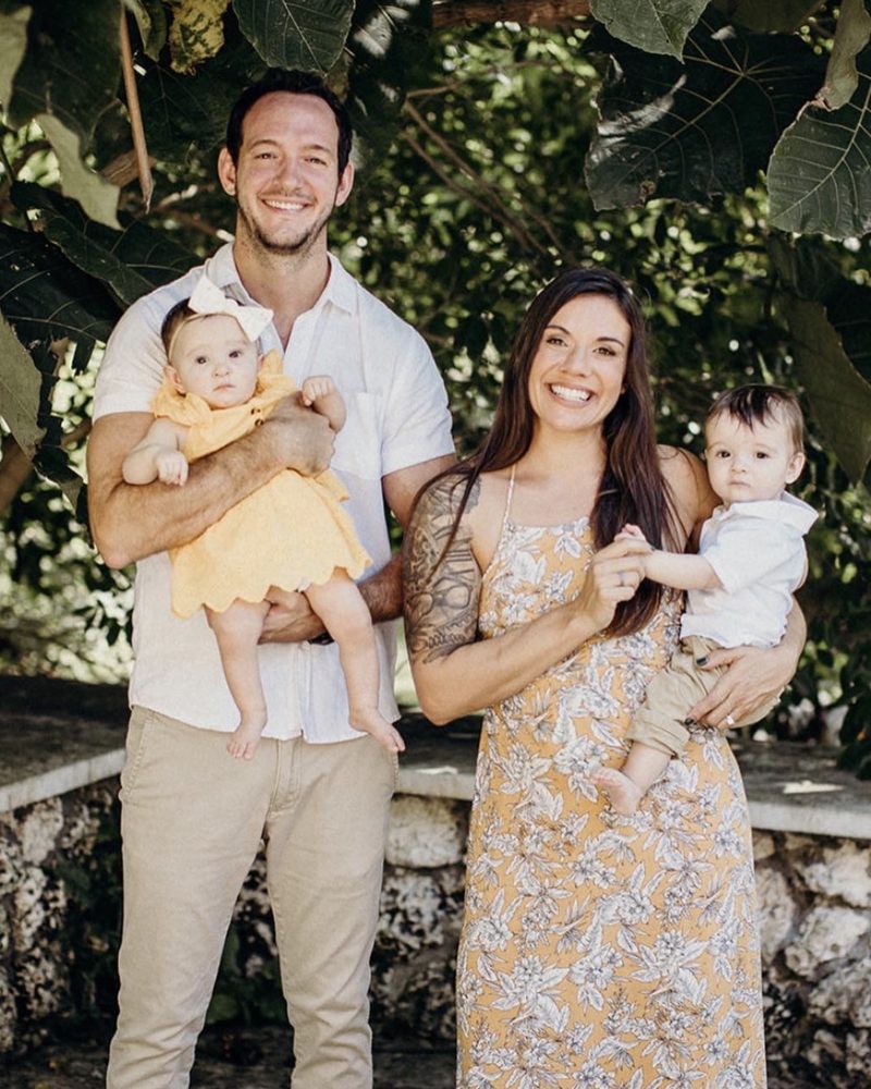 Stephen Englert with his wife, Ali, and their two children